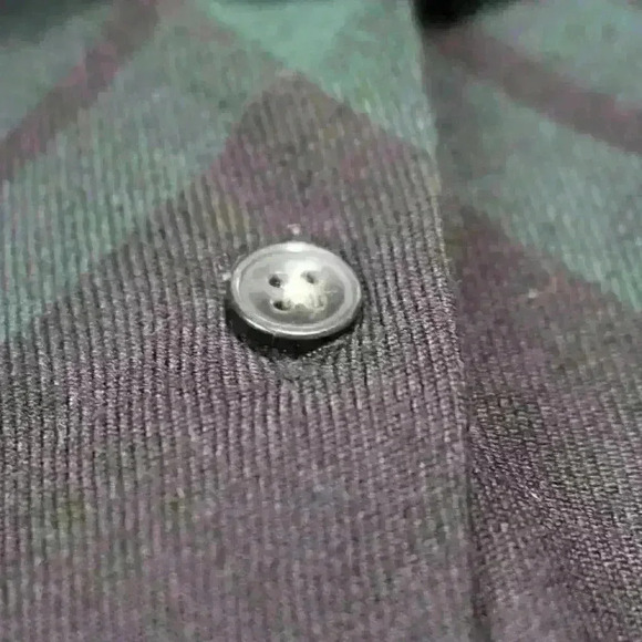 TALBOTS Blue Green Plaid Button Up Collared Blouse Long Sleeve Top Women Small - Picture 3 of 7